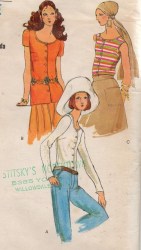 7745 VOGUE 68 BUTTON BLOUSE SLVS OR NOT PATTERN 8 31.5'' B